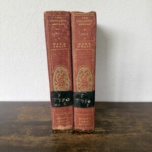 Antique Mark Twain The Innocents Abroad Vol 1 & 2 Harper's Library Edition 1904